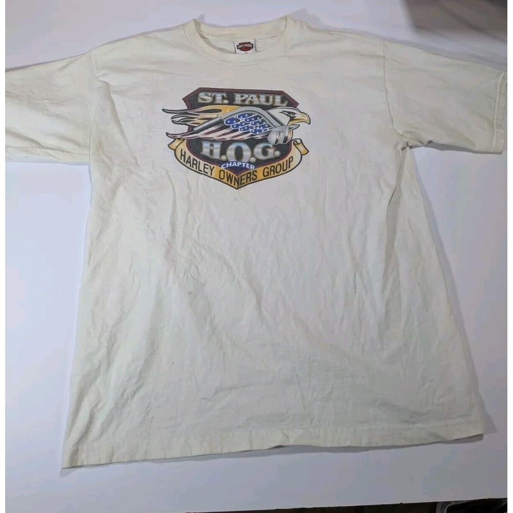 Vtg ‎ St.paul XL Harley-Davidson Holoubek Tee Harley Owners Group HOG Eagle